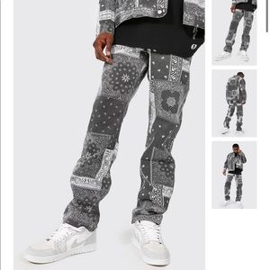 Boohoo Bandana Patchwork Jeans